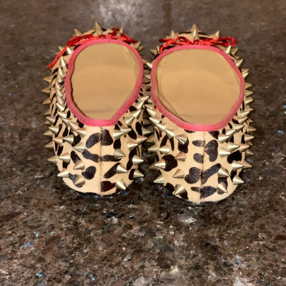 Intermix Alejandra G leopard calf hair studded flats - Picture 6 of 12